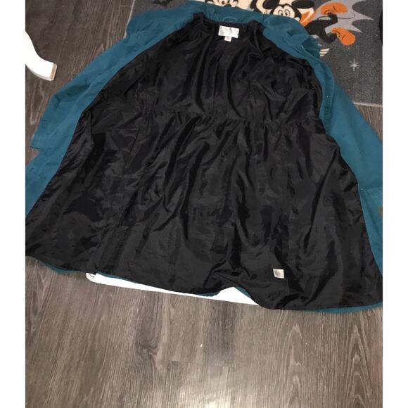 Teal Peacoat Trench Coat M Xhilaration Indie Vanguard Boho Coquette Girl Classic - Picture 8 of 11